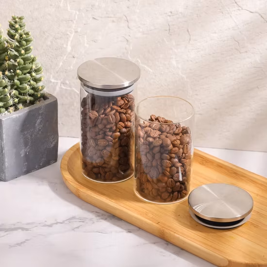 1050ml 35.5oz Airtight Coffee Storage Borosilicate Glass Canister
