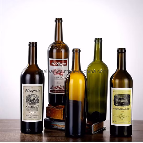 187ml 375ml 500ml 750ml 1000ml Bordeaux Burgundy Shape Red Wine Glass Bottle Green Glass Grape Wine Bottle