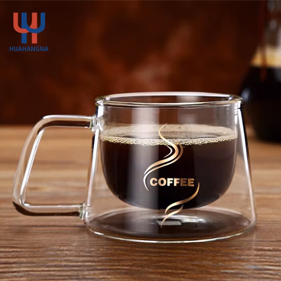 Double Wall 200ml/6.7oz Glass Coffee Mugs Resistant Clear Borosilicate Cups Espresso Cups Tea Cups Perfect for Latte Americano Cappuccino Tea Bag Insulated