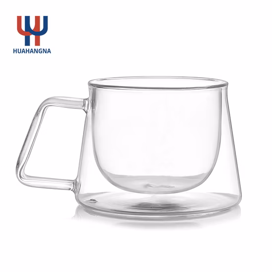 Double Wall 200ml/6.7oz Glass Coffee Mugs Resistant Clear Borosilicate Cups Espresso Cups Tea Cups Perfect for Latte Americano Cappuccino Tea Bag Insulated