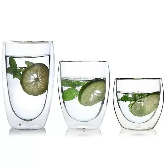 Wholesale 250ml Egg Shape Heat-Resistant High Borosilicate Double Wall Glass Cup