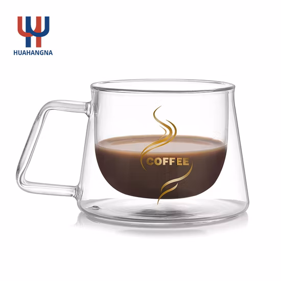 Double Wall 200ml/6.7oz Glass Coffee Mugs Resistant Clear Borosilicate Cups Espresso Cups Tea Cups Perfect for Latte Americano Cappuccino Tea Bag Insulated