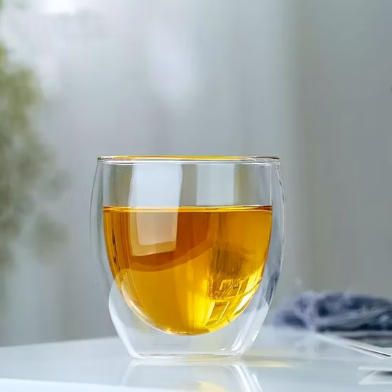 Wholesale 250ml Egg Shape Heat-Resistant High Borosilicate Double Wall Glass Cup