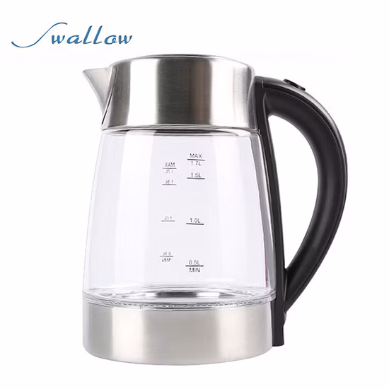 Energy Saving 1.7-Qt. Electric Glass Water Kettle Tea Pot Stay Cool Handle