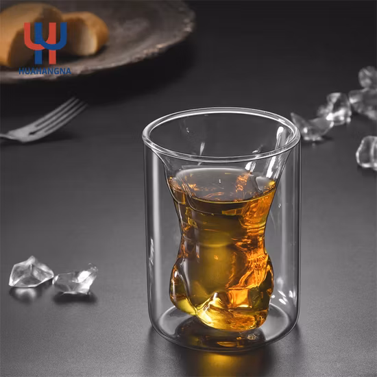 Чашка для виски с двойными стенками, стеклянная кружка, уникальный дизайн с двойными стенками, креативная чашка для виски для мужчин и женщин